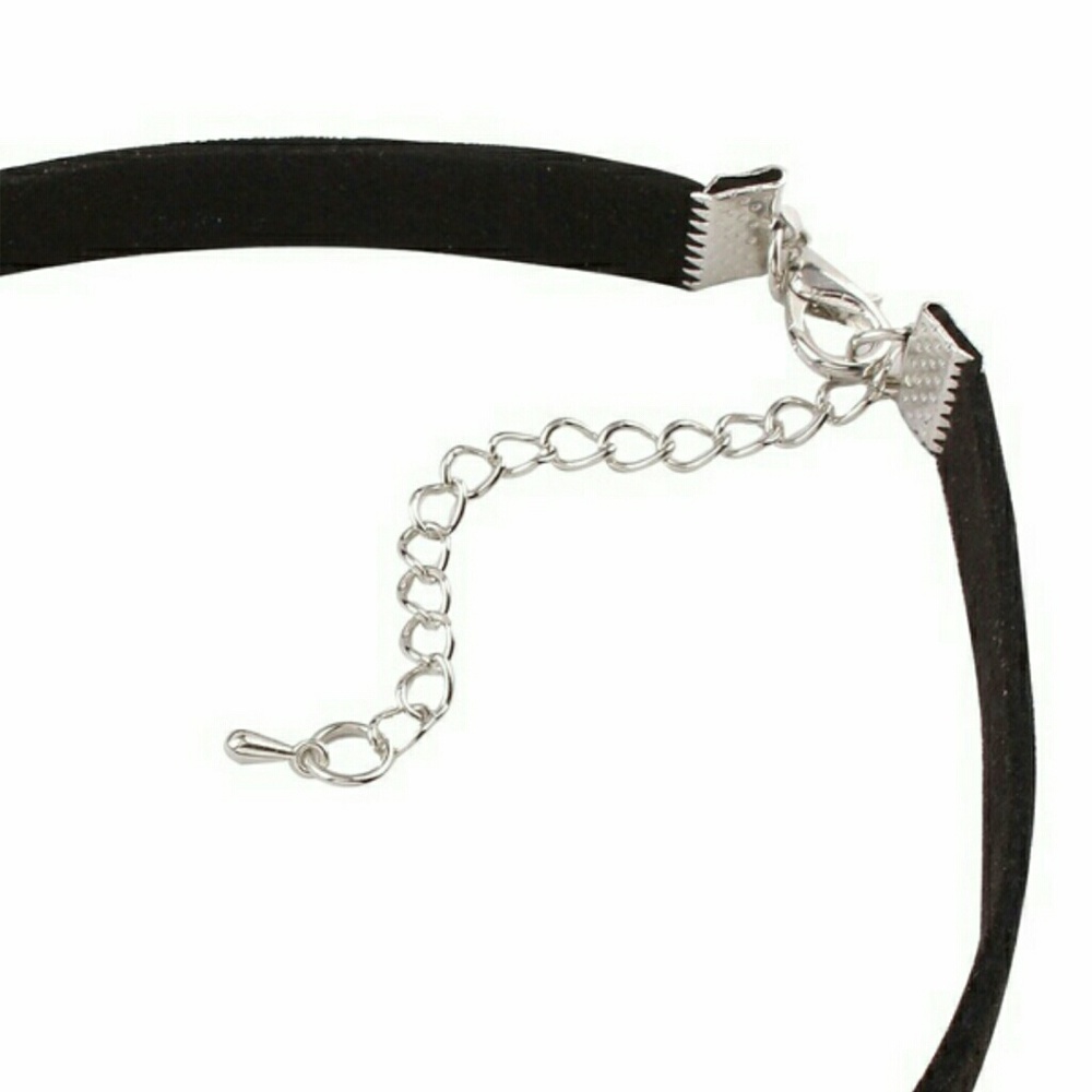 Velvet Boho Crescent Moon Pendant Choker  - Picture 3 of 4